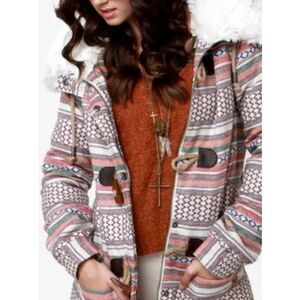 Roxy Chestnut way print coat size M